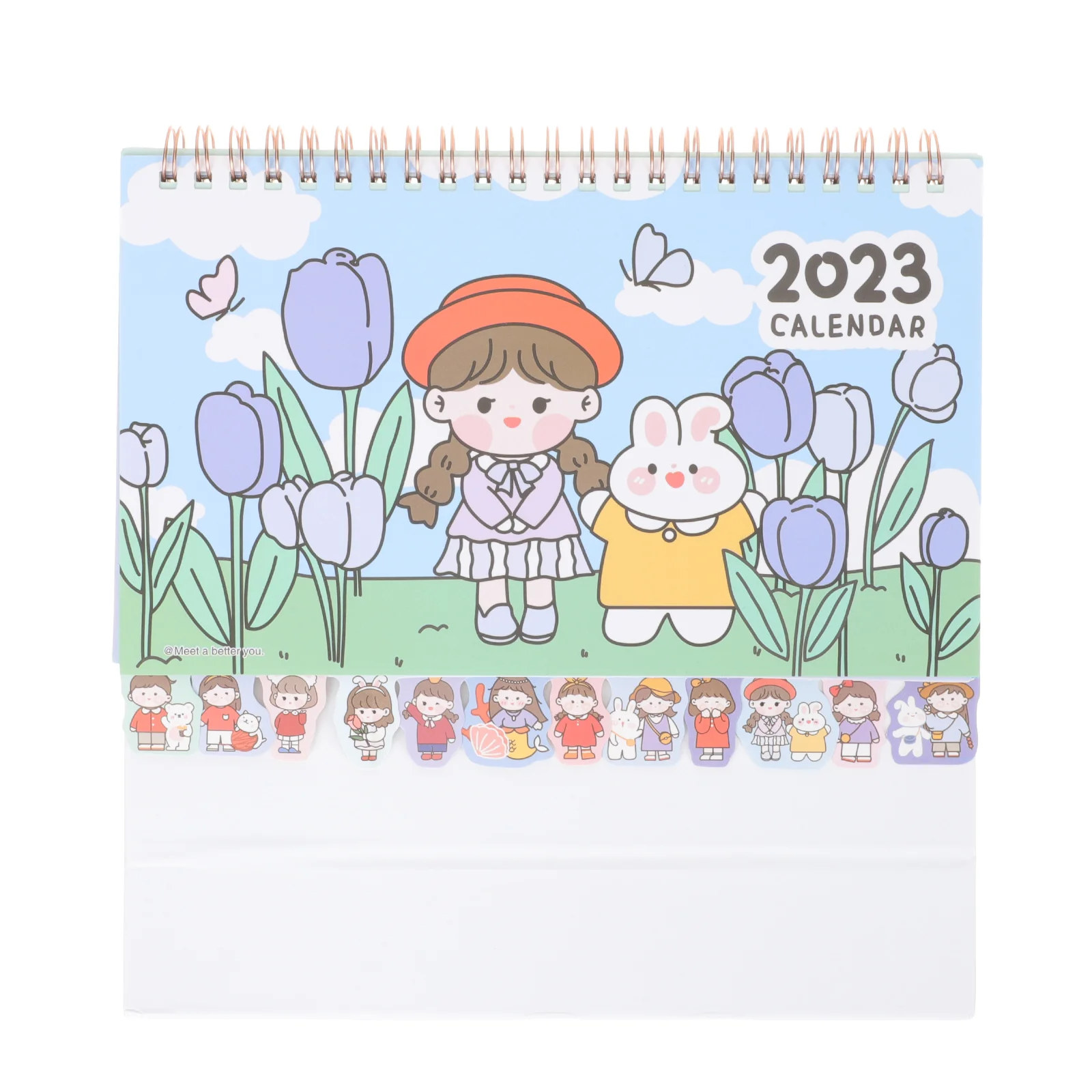 Calendar Desk Wall Standing Stand Table Planner Monthly Desktop Large Schedule Up Pad Office 2023 Daily Easel Calendars Cartoon