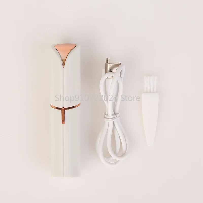 1SET Lipstick Electric Eyebrow Trimmer Electric Eyebrow Trimmer USB Charging Mini Hair Removal Device Portable Lady Lip Epilator
