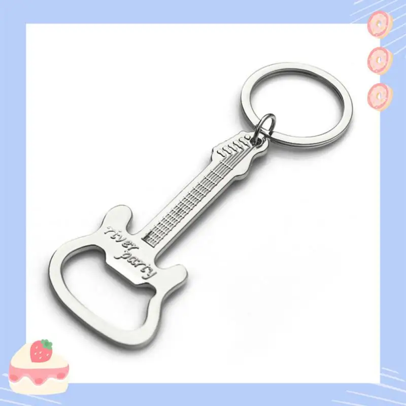Metal Guitar Shape Beer Bottle Can Opener Hangings Ring Keychain Tools Car Bag Ornament Wedding Gift Kitchen Accessories