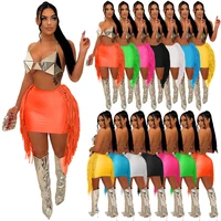 tassel skirt strap sexy bandage bodycon skirt women 2022 summer new streetwear party nightclub beach wear