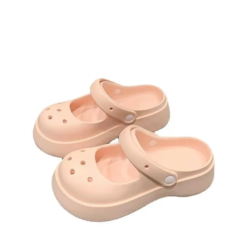Women's Low Heels Eva Slippers Flat Beach Kawaii Platform Outdoor Summer Women Sandals Fashion Round Toe Comfortable Shoes