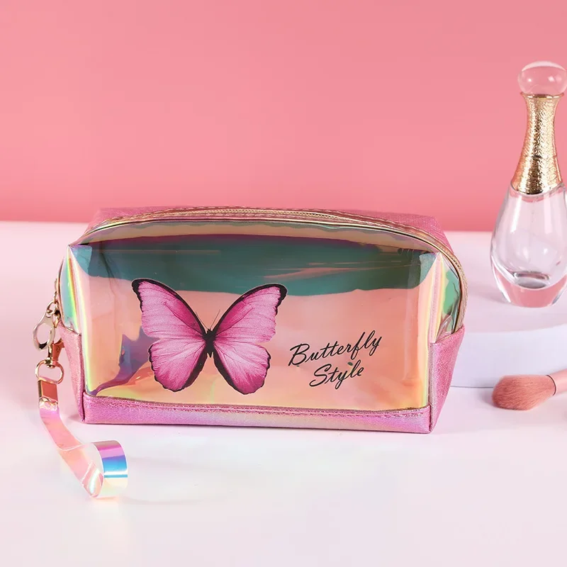 

Fashion Cosmetic Storage Bag Portable Travel Travel Wash Bag Laser Butterfly Pillow Bag Large Capacity Makeup Bag Makeup Pouch