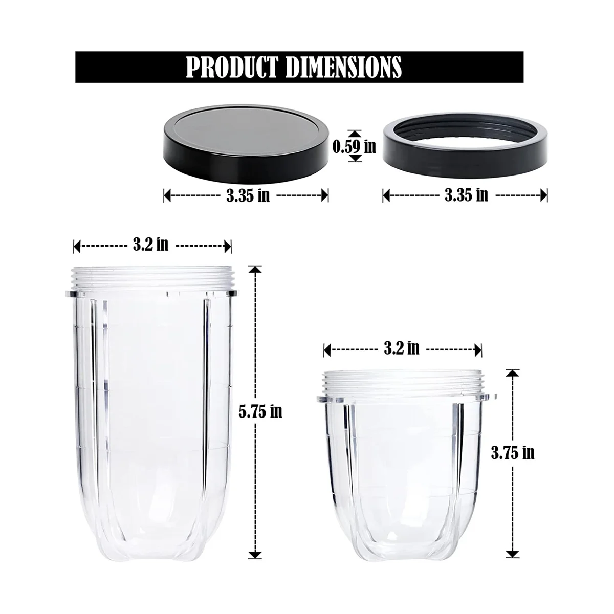 16OZ Replacement Cup and 12OZ Short Cup Fresh Lid Replacemen