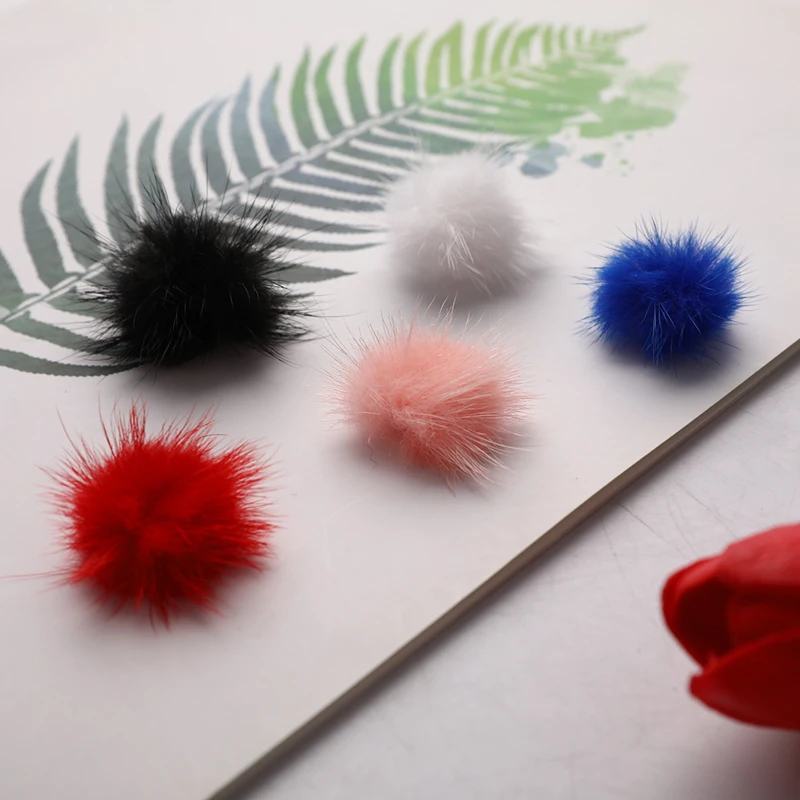 

10PCS Nails Art Design Mini Pom Poms Mink Fur Ball DIY Pompones Sewing Supplies
