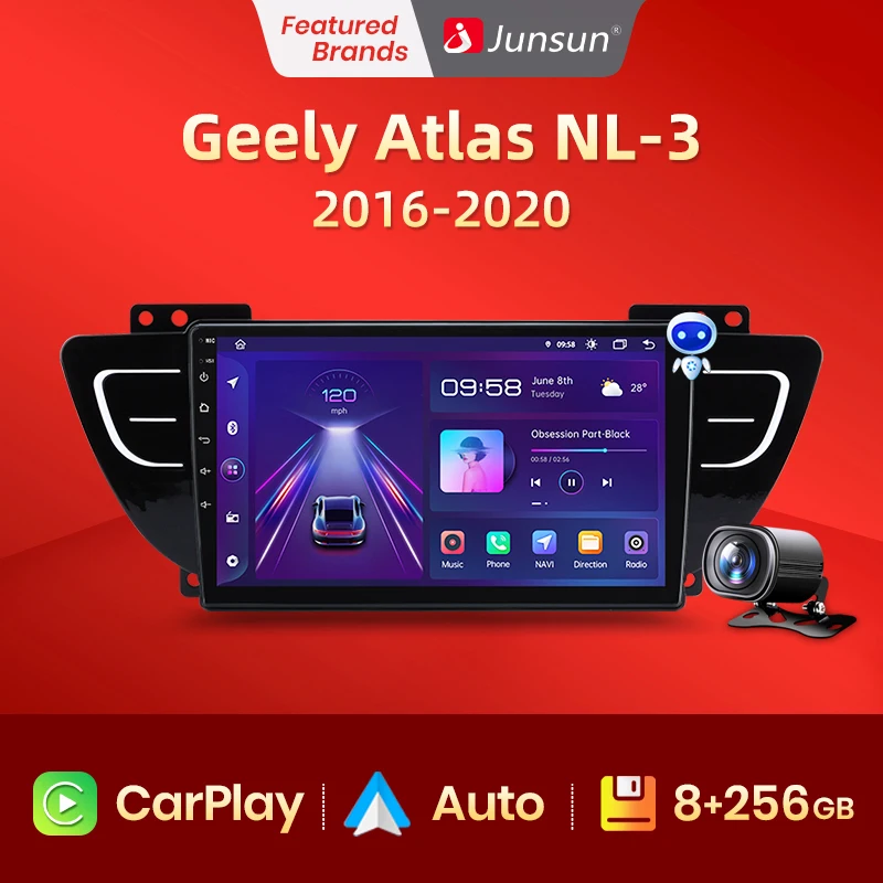 Junsun V1 Pro 8G + 128G для Geely NL-3 2016-2020 автомобильное радио видеоплееры CarPlay Android