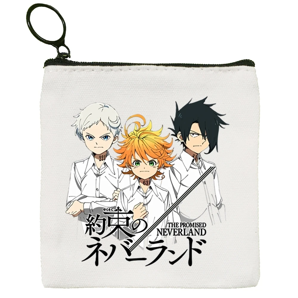 The Promised Neverland Emma Norman Ray Canvas Coin Purse Coin Purse Collection Canvas Bag Small Wallet Zipper Key Bag Hand Gift