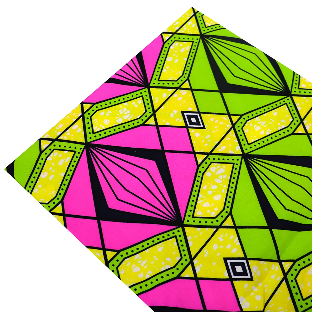 

1/3/6Yards Ankara African Fabric Geometry Striped Pattern Clothes Material Polyester Wax Print Fabric Women Party Dress Nigeria