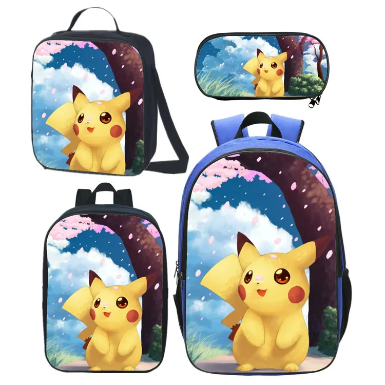 

Pokemon Pikachu Backpack Cartoon Anime Large Capacity Student Schoolbag Large Capacity Primary School Students Cute Backpack Bag