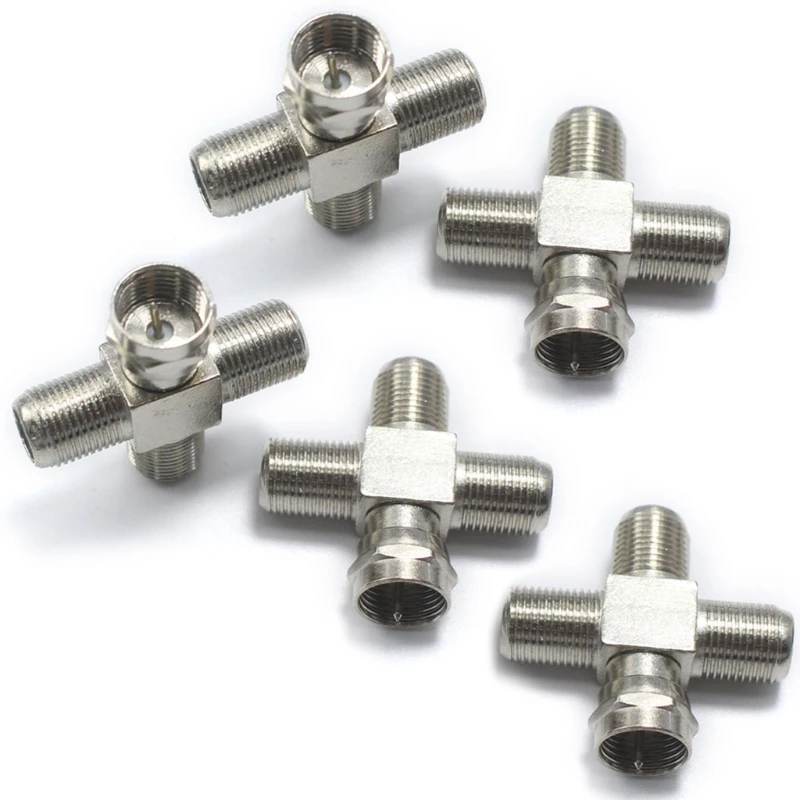 Upgraded RF Connector 5Pcs F Male Plug to Female Plug Set-to