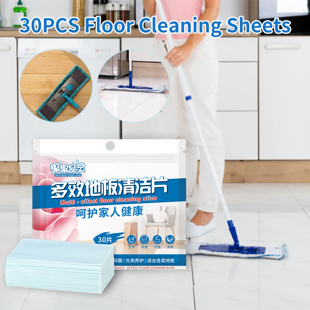 

30PCS Floor Cleaning Sheets Multi-Effect Concentrated Soluble Tile Wood Floor Cleaning Slice Household Detergent Remove Dust