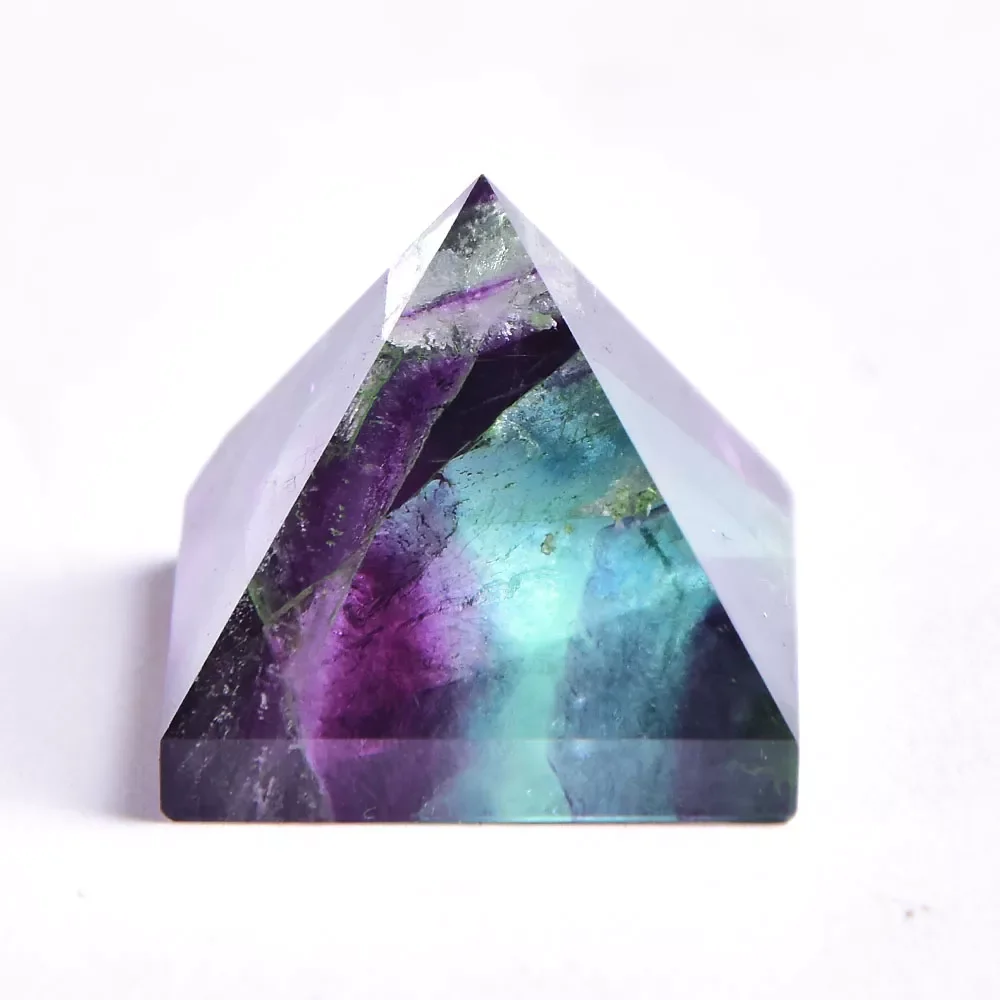 

Crystal Pyramid Fluorite Quartz Healing Stone Chakra Reiki Crystal Point Energy Home Decor Handmade Crafts Of Gem Stone
