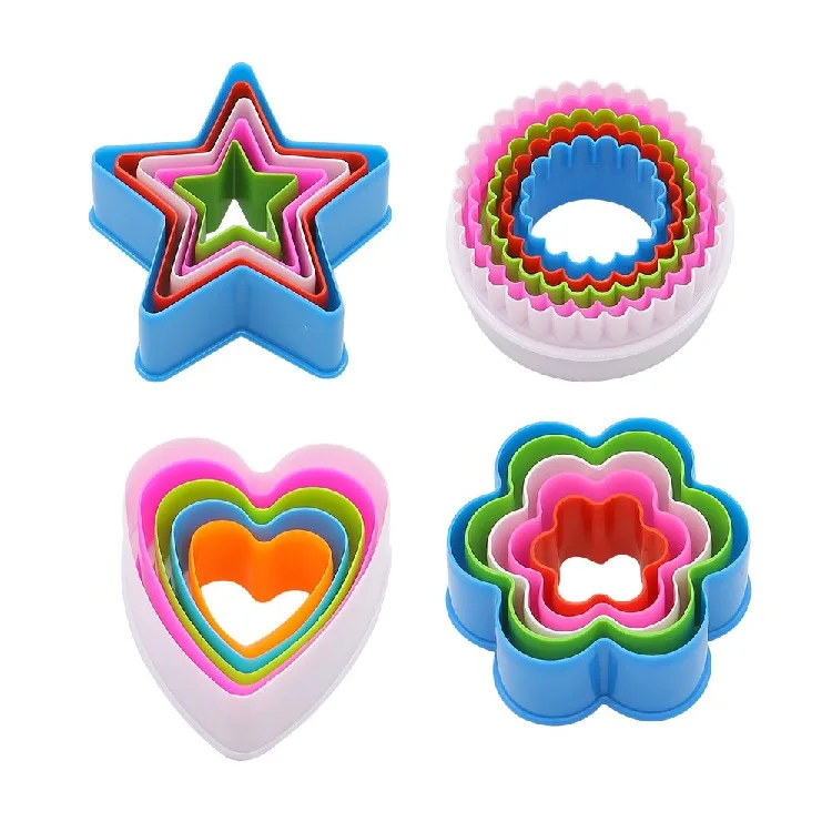 

3D Baking Mold Color Plastic Biscuit Printing Cutter 5Pcs/Set Fruit Cutting Mold Handmade DIY Clay Mold Cake Decor Baking Tool