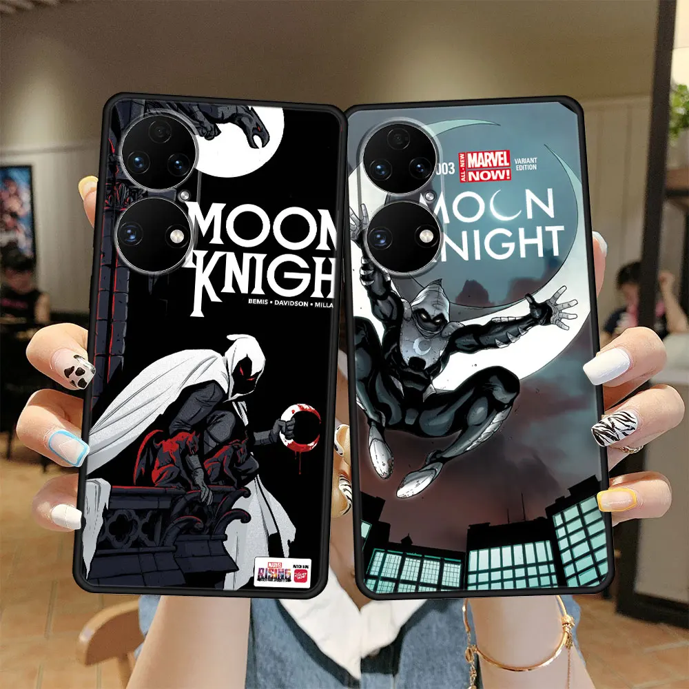 

Luxury Thin Marvel Moon Knight Tv Show Cell Case Funda for Huawei P40 Lite P50 P20 Pro P30 9 SE Nova 5T 2019 Y9 7i P Silicone