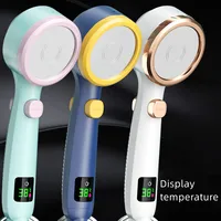 2022 new  shower38 ° temperature digital display shower temperature control shower nozzle pressurized shower Various colors
