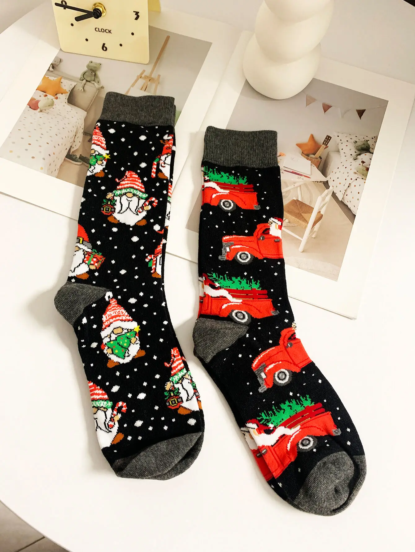 CHAOZHU 2 пары модных снежинок Санта-Клауса воходит роскошный автомобиль чтобы