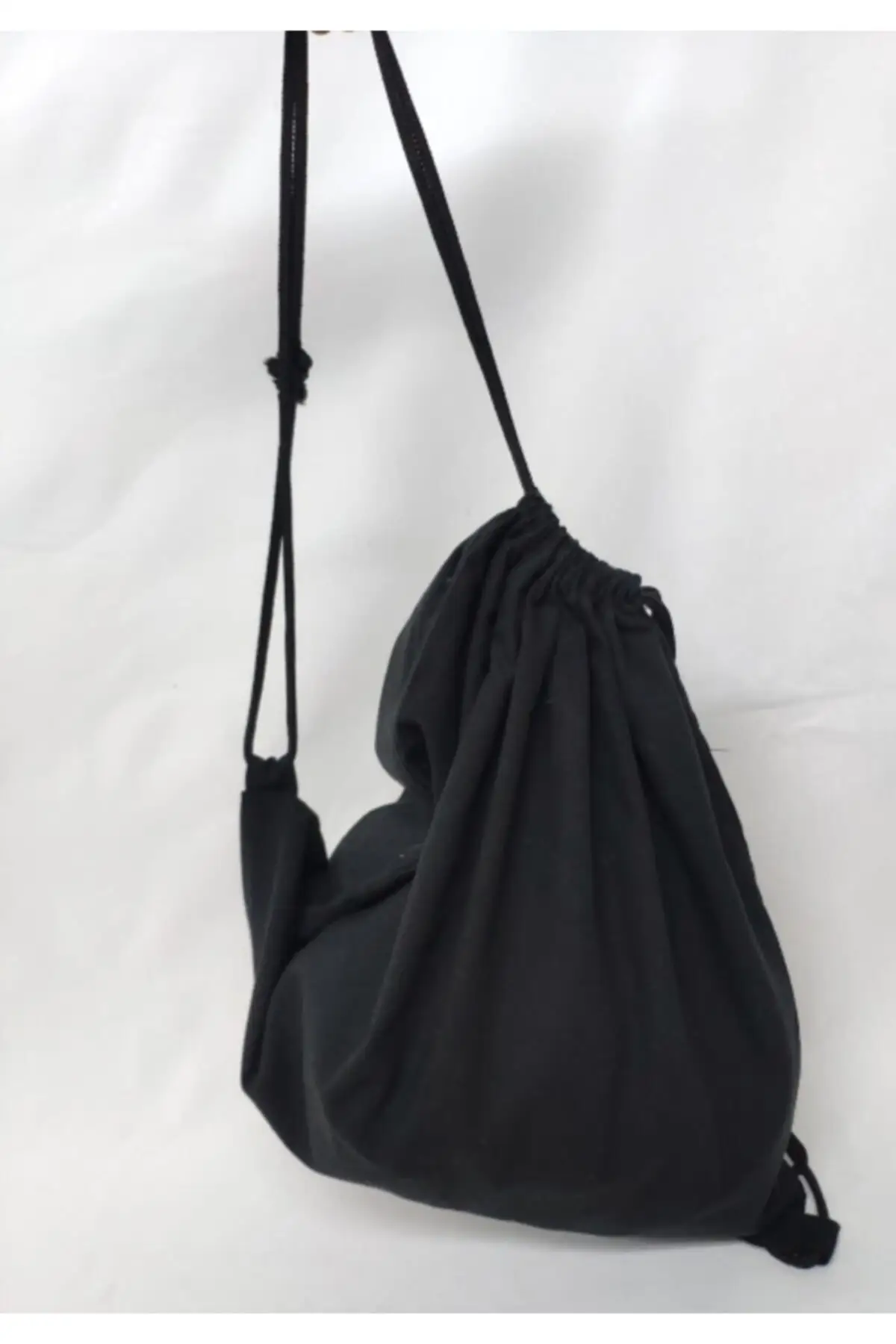 

Cloth Bag Black Mouth Drawstring Backpack, Natural Cotton Material, Easy To Carry, Comfortable, Wide, hiking, Sports, travel