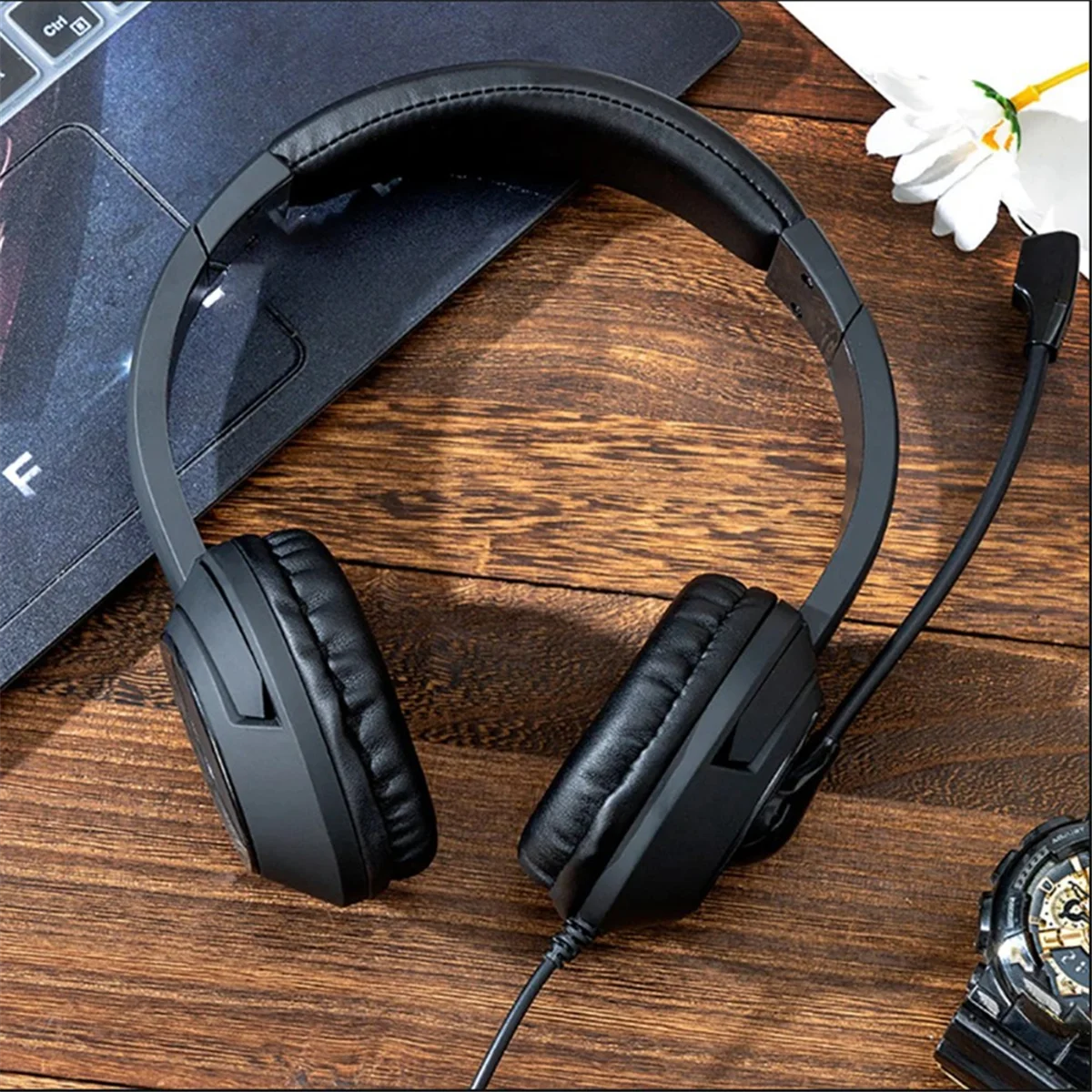 Проводная USB-гарнитура колл-центр с микрофоном Накладные наушники