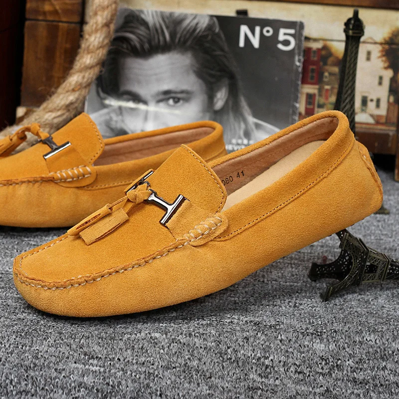 Vanmie Casual Men Shoes Tassels Men Loafers Shoes Genuine Leather Loafers Soft Moccasins Men Suede Loafers for Men Male Flats images - 6