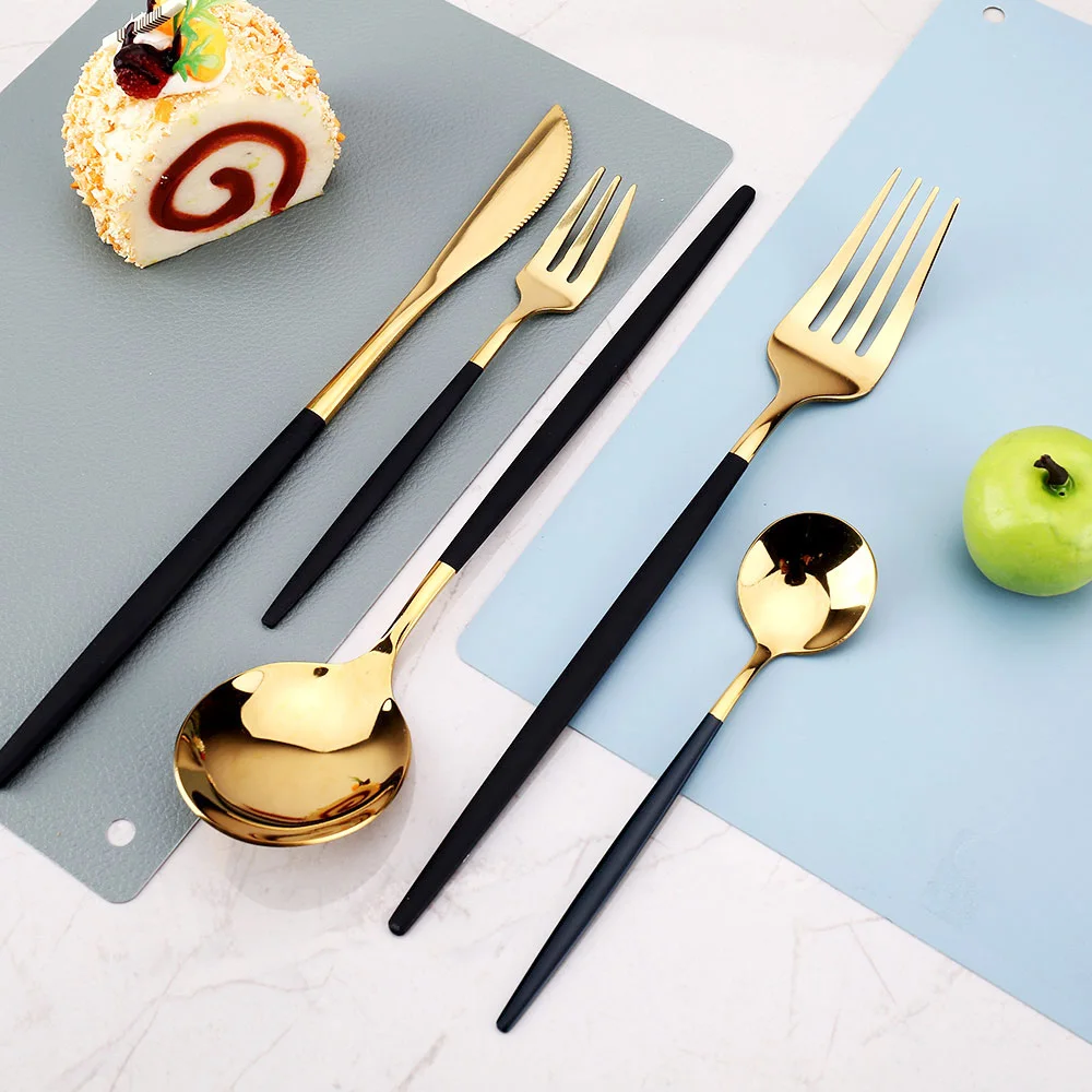 

24Pcs/30pcs Kitchen Dinnerware Tableware Spoon Fork Knife Set Washing Utensils Cutlery Lunch Of Dishes Complete Dinner Glossy
