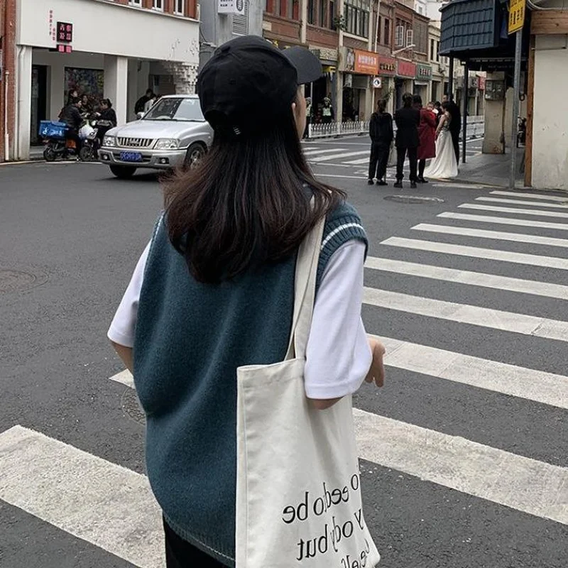 Женские свитера жилеты в консервативном стиле Harajuku студенческая уличная одежда