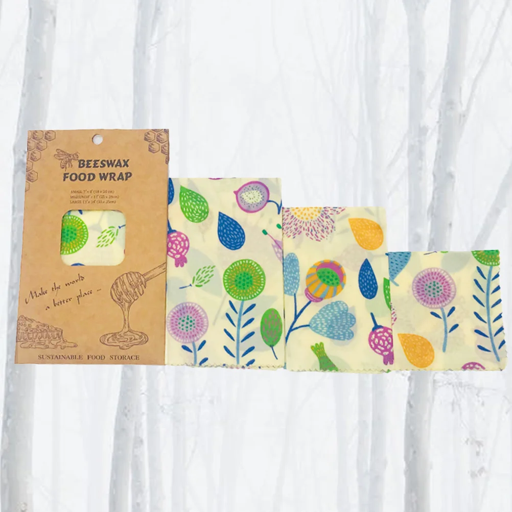 3 шт. пищевые обертки из пчелиного воска многоразовая упаковочная ткань салфетки
