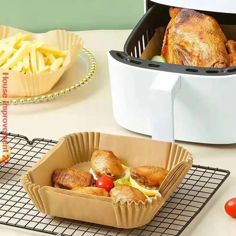 

30/50pcs Air Fryer Disposable Paper Liner Non-Stick Steamer Mat Airfryer Liner