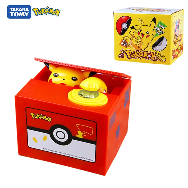 

Pokemon Piggy Bank Action Figure Anime Cartoon Pikachu Electronic Plastic Money Box Steal Coin Piggy Bank Pokémon Kid Toys Gift