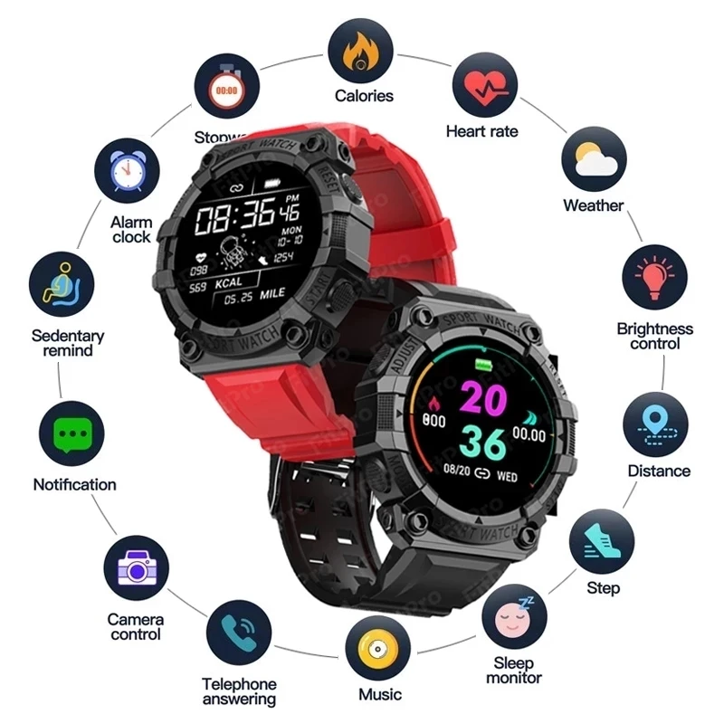 FD68S Smart Watch Men Women Smartwatch Heart Rate Blood Fitnes Tracker Touch Screen Sports Watches Bluetooth For IOS Android