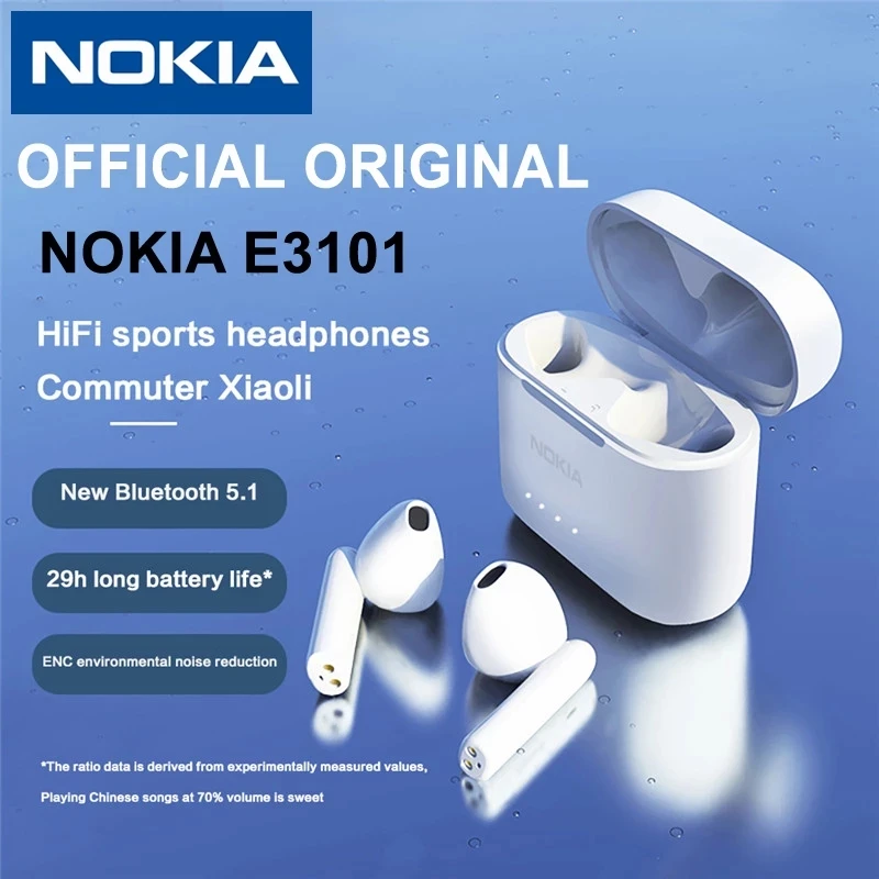 

Bluetooth-наушники NOKIA E3101, TWS, с шумоподавлением, двойным микрофоном