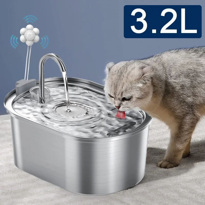 

Water Stainless Automatic Pump Drinking Cats Dispenser Fountain Pets Pet Water Multiple Steel Cat Foutain For Ultra-quiet