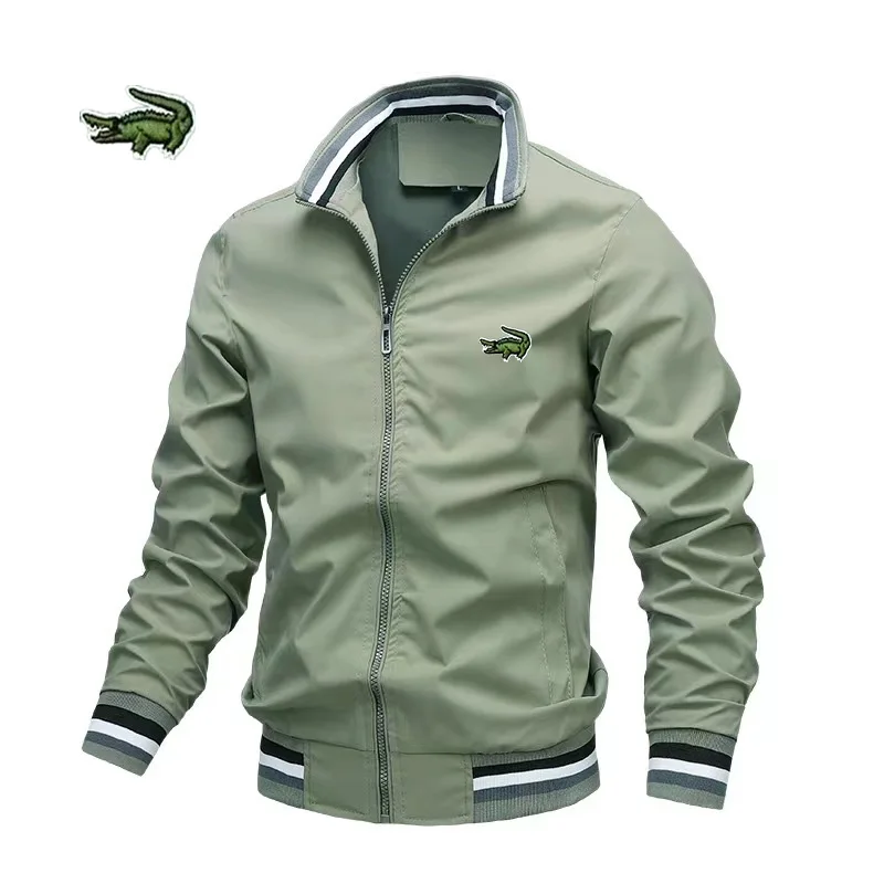 

2023 Embroidered CARTELO Autumn/Winter Men's Standing Neck Casual Zipper Jacket Outdoor Sports Jacket Men's Windproof Jacket