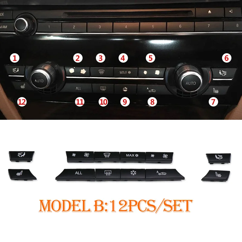 

11/12/14 шт. приборная панель, кнопка переменного тока, крышка переключателя обогревателя для BMW 5 6 7 серии X5 X6 F10 F18 F06 F12 F01 F02 F15 F16