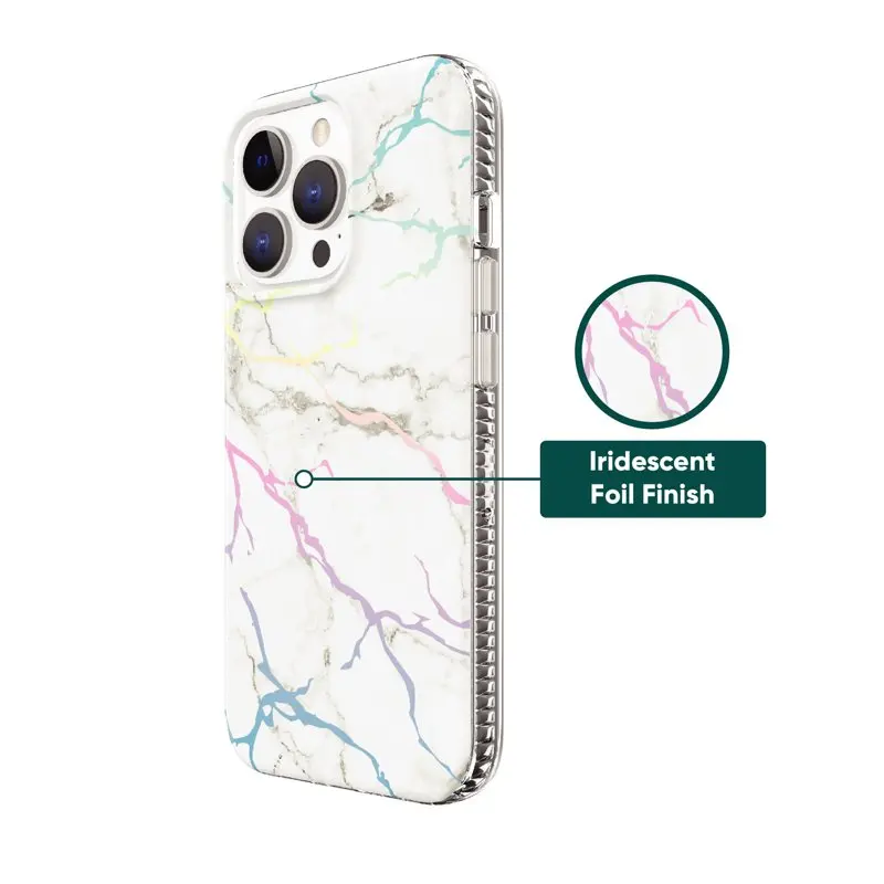 2023 new for White Iridescent Marble Phone Case for iPhone 13 Pro