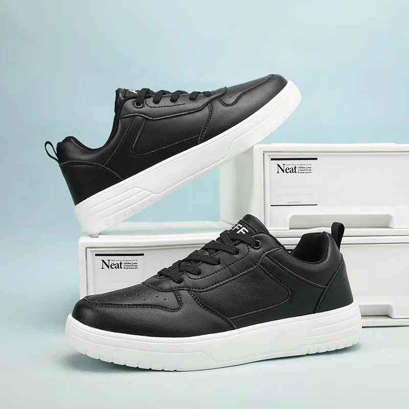 Кроссовки на платформе для мужчин и женщин кожаные Вулканизированная подошва