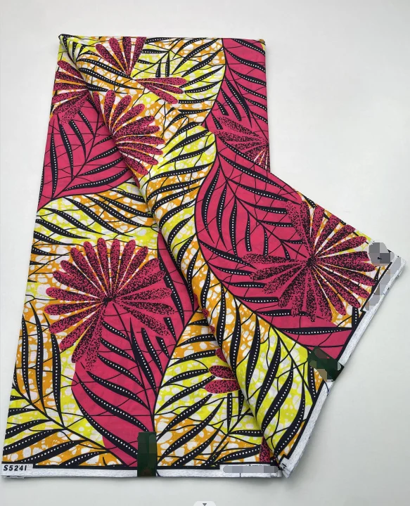 

2023 Ankara African Wax Print Fabric Veritable Gold Wax 100% Cotton 6 Yards Diy Sewing Nigerian fabric for African Dress