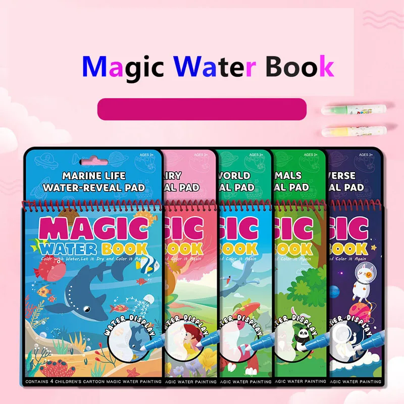 

Волшебная книга для рисования водой Игрушки для раннего развития многоразовые красители граффити аниме экшн-фигурки акварельные игрушки М...