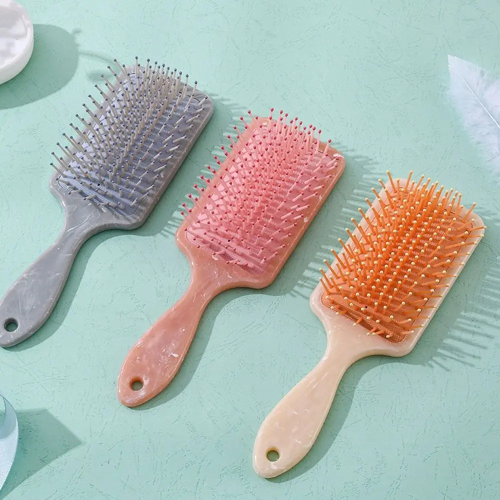 Антистатическая расческа на воздушной подушке с мраморным принтом квадратная