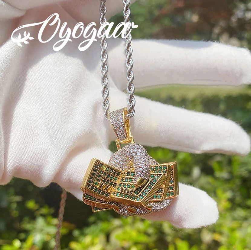 

Ожерелье OYOGAA в стиле хип-хоп для мужчин и женщин, украшенное сверкающими искусственными камнями, покрытое золотом, с фианитами, 5 А