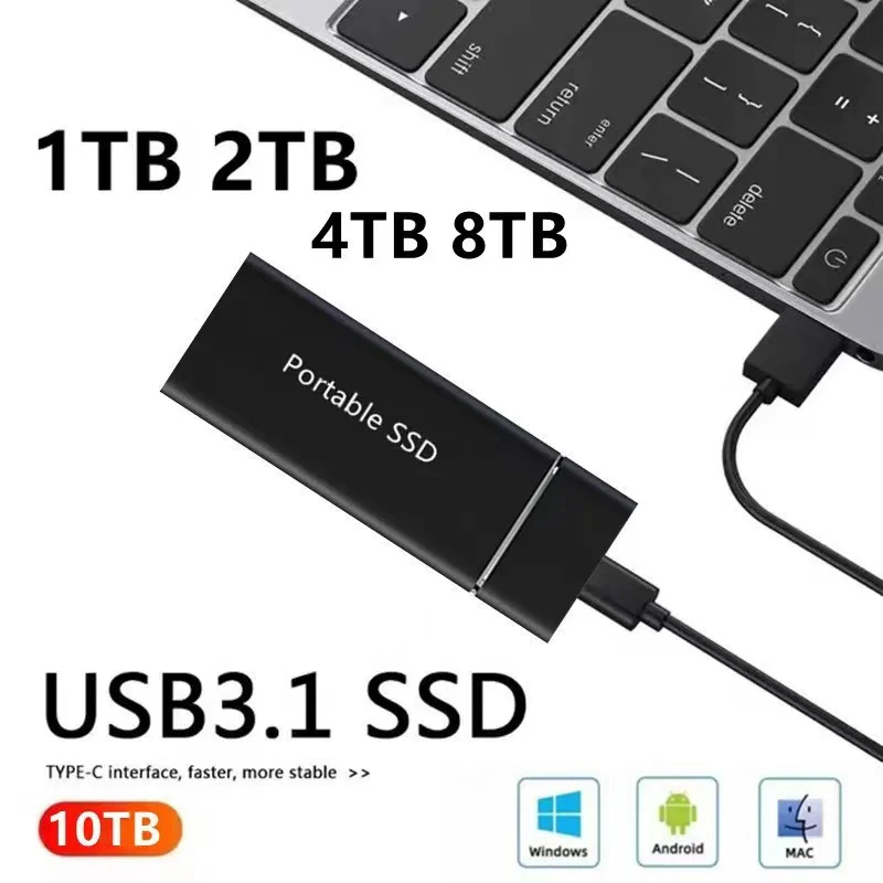 

Внешний жесткий диск USB 3,1 на 8 ТБ, Портативный высокоскоростной жесткий диск для настольного ПК, мобильного ноутбука, компьютера, карта памя...
