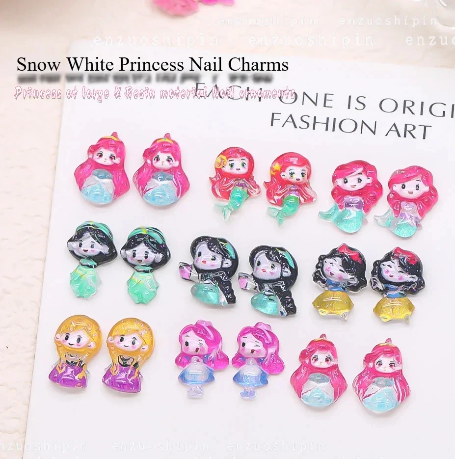 50 шт. серия Disney Белоснежка принцесса подвески для ногтей мультяшная смола