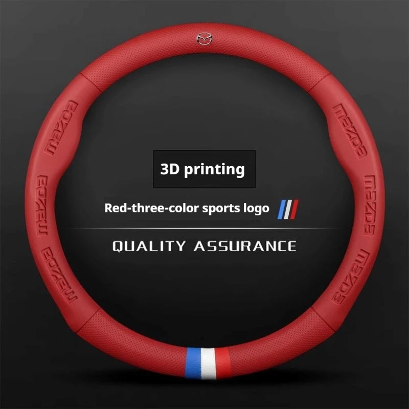 

Кожаный чехол на руль автомобиля с 3D тиснением для Mazda 3 5 6 SKYACTIV Axela Atenza CX30 CX5 CX8 CX9 MX5 RX8 RX7 BT50, аксессуары