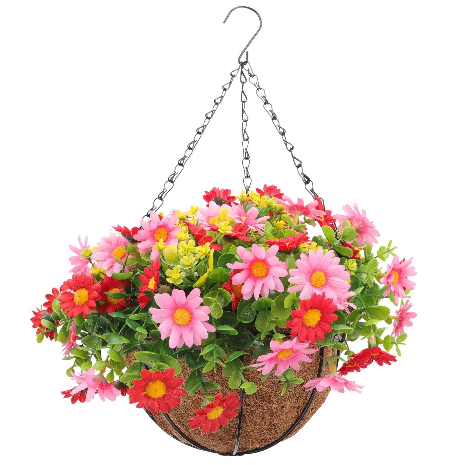 

Artificial Plants Outdoor Flower Pot Planters Indoor Wedding Hanging Flowers Basket Vine Daisy Iron Frame Garland