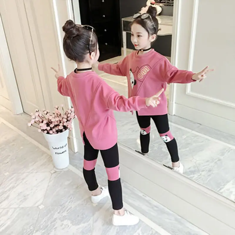 Girls Spring and Autumn Suits New Fashion Shirt + Pants Sets Baby Girl Clothes Children's Clothing 5 6 7 8 9 10 11 12 Years Old