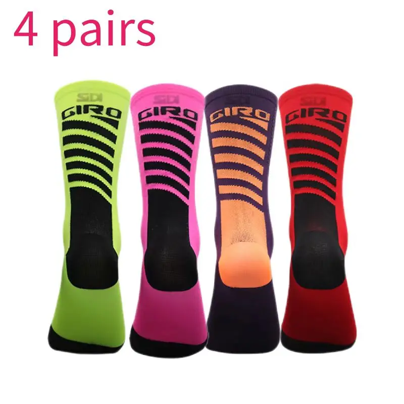 4 paresHigh quality professional cycling socks MTB men women bike socks Breathable Road Bicycle Socks Outdoor Sport Racing Socks