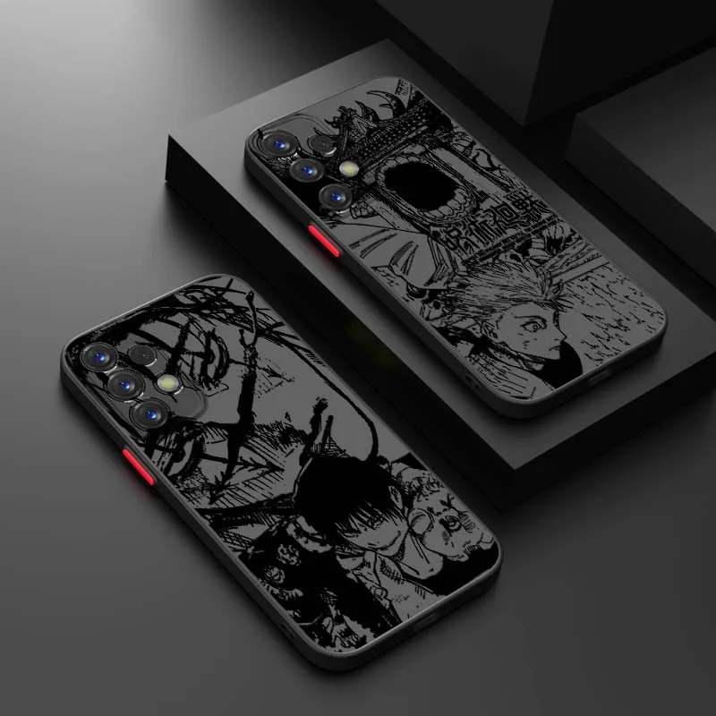 Фото Крутой чехол для телефона Jujutsu Kaisen для Samsung Galaxy A71 A56 A55 A54 A53 A52 A51 A17 A16 A06, матовый полупрозрачный чехол. №1