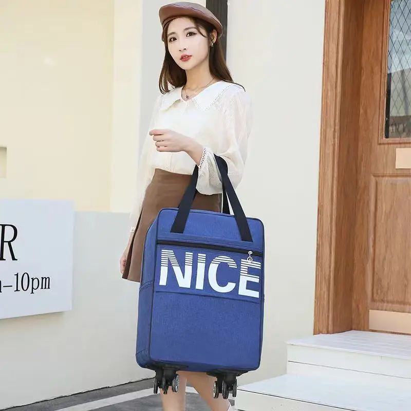 

Ручной вместительный рюкзак для мужчин и женщин, чемодан, Универсальные складные дорожные сумки с колесами 60x40x25 см