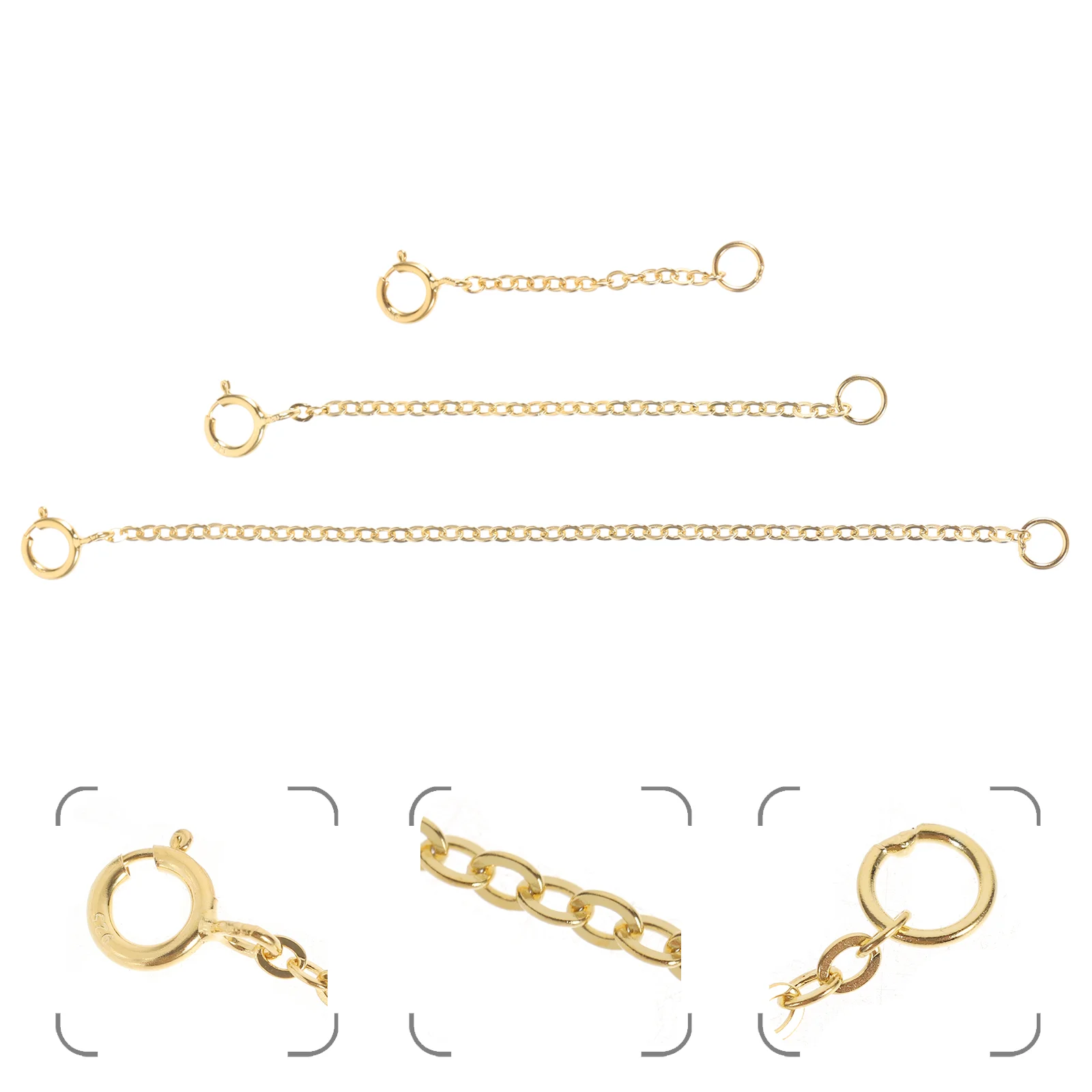 

3 Pcs Silver Chain Dainty Bracelets Metal Necklace Extender Chains Jewelry Making