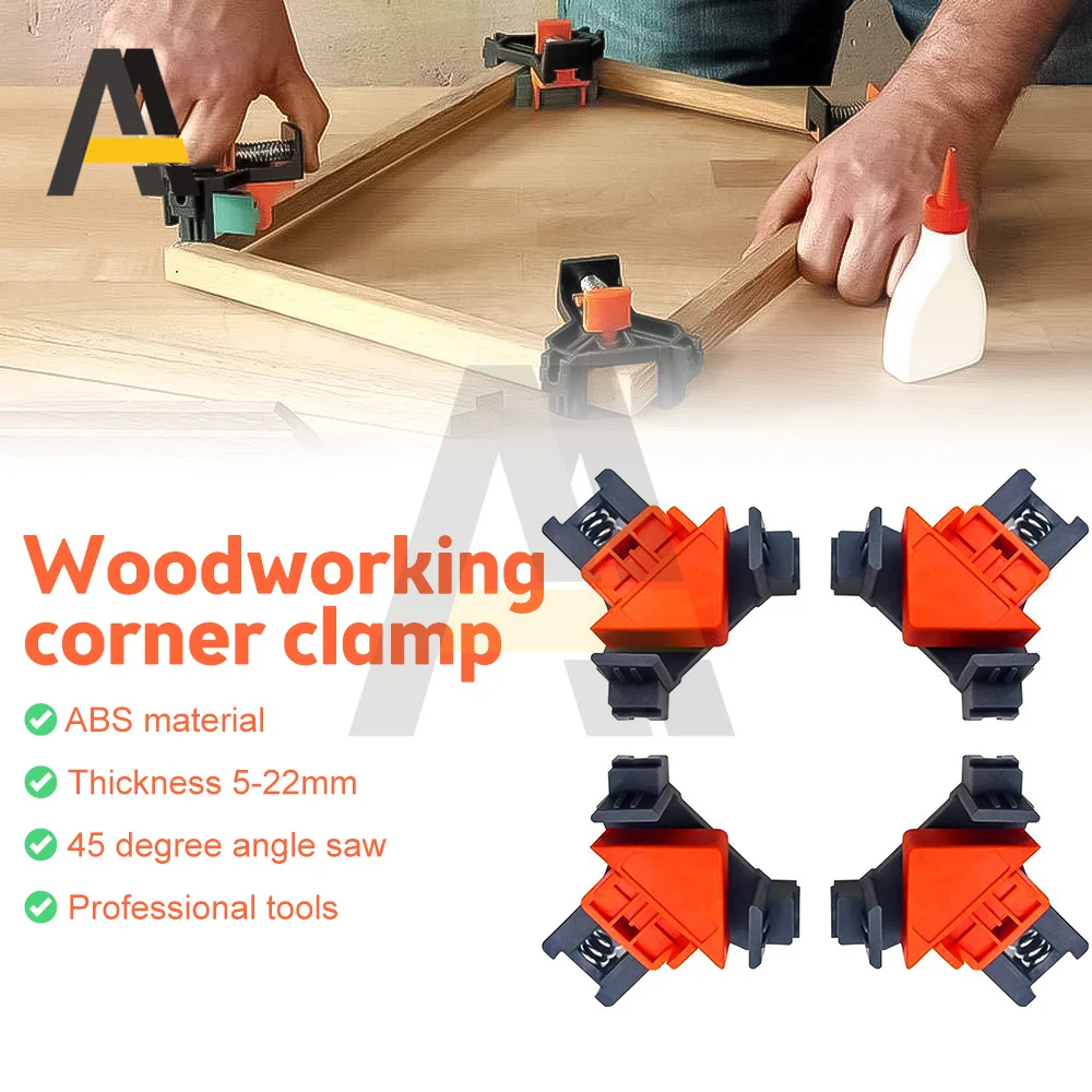 

1/4PCS Woodworking Corner Clip Joinery Clamp 90/120 Degree Carpentry Sergeant Furniture Fixing Clips Picture Frame Corner Clamp