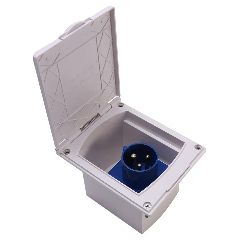 

16A аксессуары, розетка, практичная Входная розетка для дома на мотоцикле, утапливаемая Сетевая розетка, прочная водонепроницаемая 3-контактная внешняя розетка для кемпера