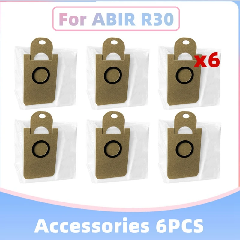 6PCS Dust Bag Non-Woven Fabric For ABIR R30 Robot Vacuum Cleaner Replacement Spare Parts Garbage Bags